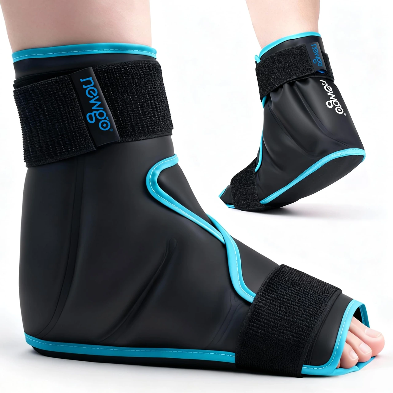 Foot Ice Pack Wrap, Cold Compression for Plantar Fasciitis, Black